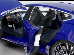 tesla model s with interior rev 3Dモデル