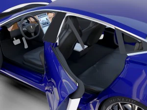 tesla model s with interior rev 3D Model