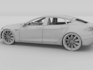 tesla model s with interior rev 3D Model