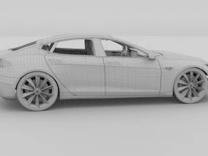 tesla model s with interior rev 3D Model