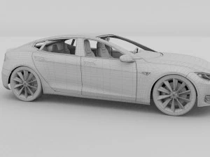 tesla model s with interior rev 3D Model