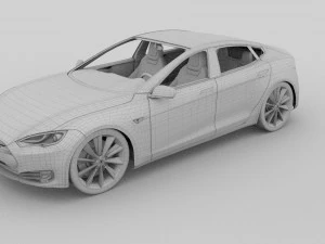 tesla model s with interior rev 3D Model