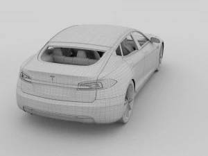 tesla model s with interior rev 3D Model