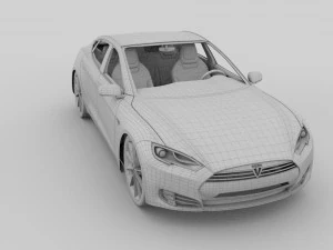 tesla model s with interior rev 3D Model