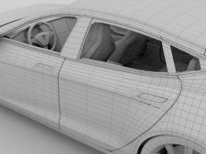 tesla model s with interior rev 3D Model