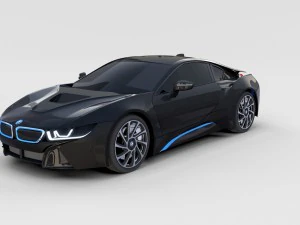 bmw i8 nero rev Modello 3D