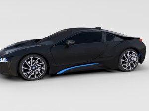 bmw i8 black rev 3D Model