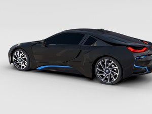 bmw i8 black rev 3D Model