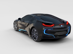 bmw i8 black rev 3D Model