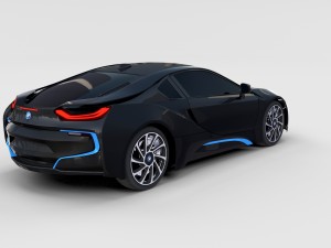 bmw i8 black rev 3D Model