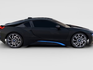 bmw i8 black rev 3D Model