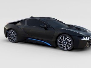 bmw i8 black rev 3D Model