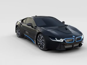 bmw i8 nero rev Modello 3D