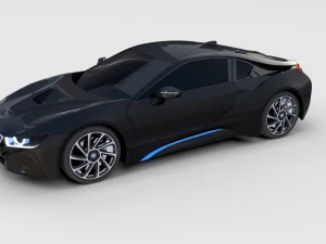 bmw i8 nero rev Modello 3D