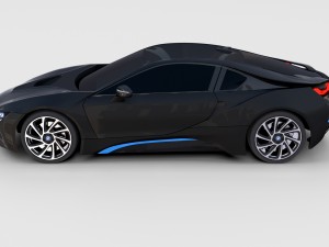 bmw i8 black rev 3D Model