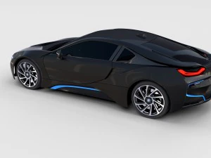 bmw i8 nero rev Modello 3D