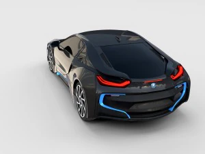 bmw i8 nero rev Modello 3D