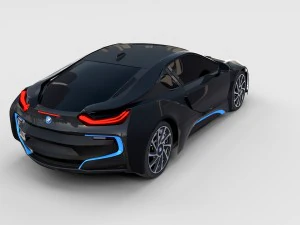 bmw i8 nero rev Modello 3D
