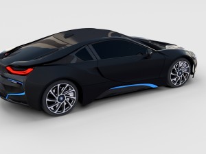 bmw i8 black rev 3D Model