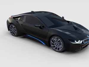 bmw i8 black rev 3D Model