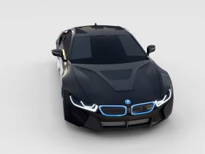 bmw i8 nero rev Modello 3D