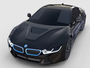 bmw i8 black rev 3D Model