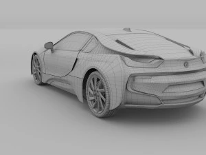 bmw i8 nero rev Modello 3D