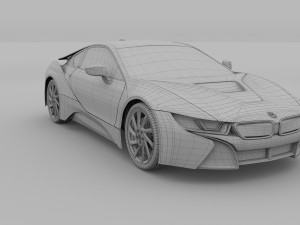 bmw i8 black rev 3D Model