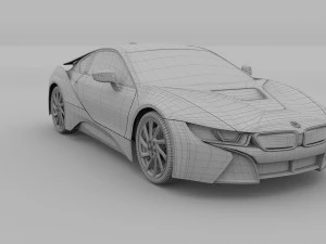 bmw i8 nero rev Modello 3D