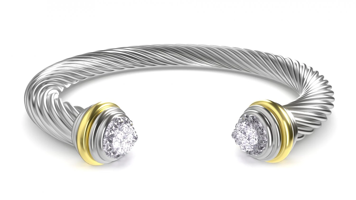 twisted bracelet 3D Model .c4d .max .obj .3ds .fbx .stl .blend 
