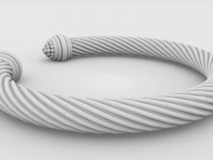 twisted bracelet 2 3D Model