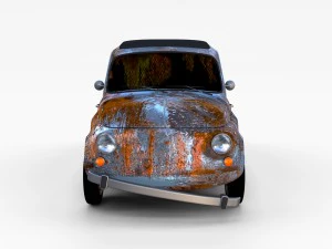 rusty fiat 500 nuova rev 3D Model