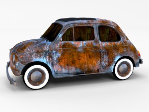 rusty fiat 500 nuova rev 3D Модель