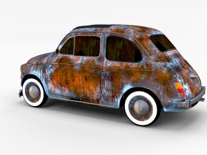 rusty fiat 500 nuova rev 3D Модель