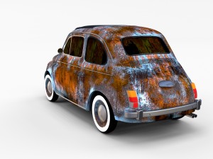 rusty fiat 500 nuova rev 3D Модель