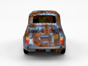 rusty fiat 500 nuova rev 3D Model