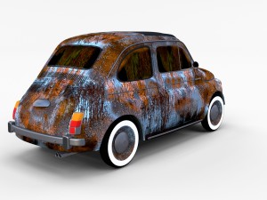 rusty fiat 500 nuova rev 3D Модель