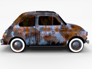 rusty fiat 500 nuova rev 3D Модель