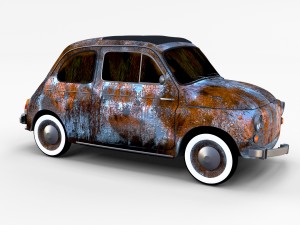 rusty fiat 500 nuova rev 3D Модель