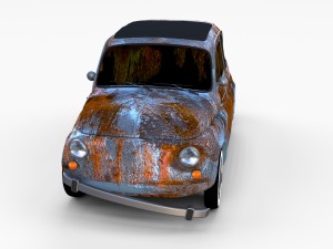 rusty fiat 500 nuova rev 3D Модель
