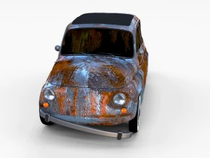 rusty fiat 500 nuova rev 3D Model