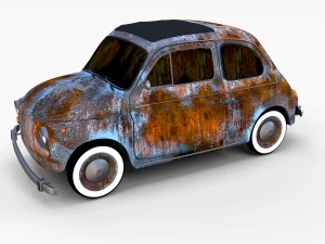 rusty fiat 500 nuova rev 3D Model