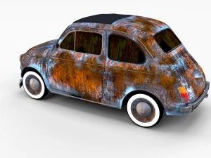 rusty fiat 500 nuova rev 3D Model
