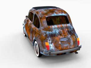 rusty fiat 500 nuova rev 3D Модель
