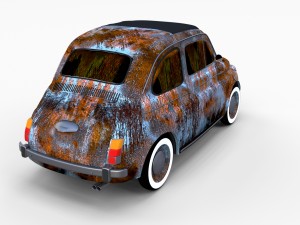 rusty fiat 500 nuova rev 3D Модель