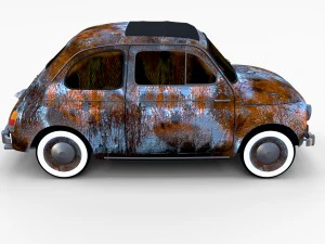 rusty fiat 500 nuova rev 3D Model