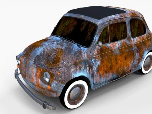 rusty fiat 500 nuova rev 3D Model