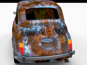 rusty fiat 500 nuova rev 3D Model