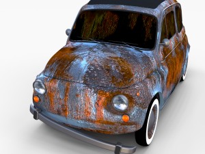 rusty fiat 500 nuova rev 3D Модель