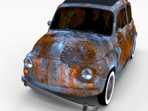 rusty fiat 500 nuova rev 3D Model